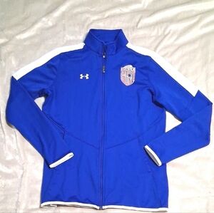 Under Armour Pace Patriots Royal Blue and White Performance Full Zip Jacket Sz S